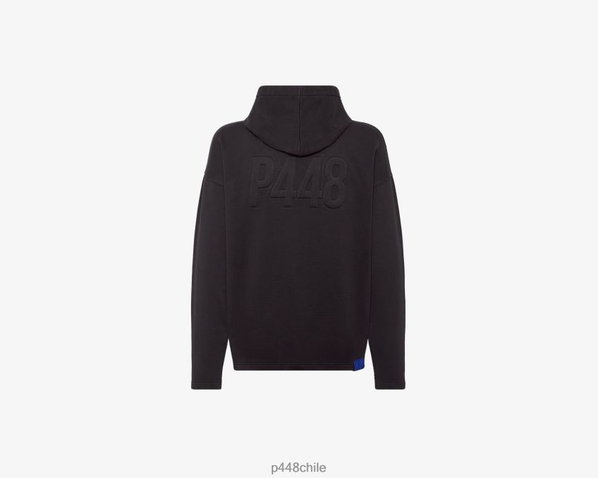 ropa 8ZN2P0210 sudadera con capucha negra unisexo P448