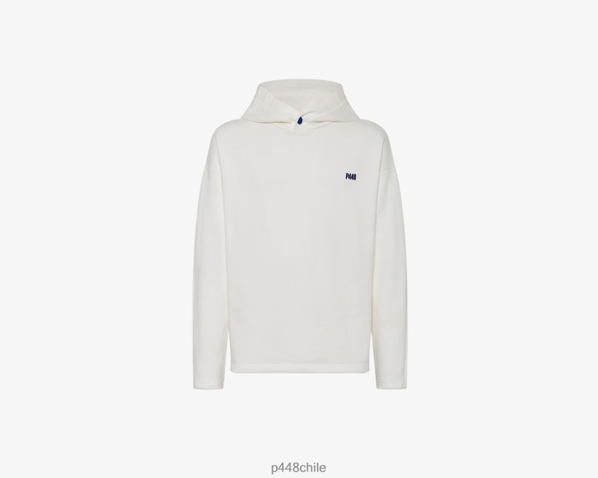 ropa 8ZN2P0212 sudadera con capucha de color blanco roto unisexo P448