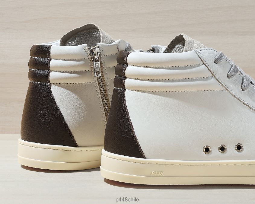 zapatos 8ZN2P0325 patín blanco/marrón hombres P448