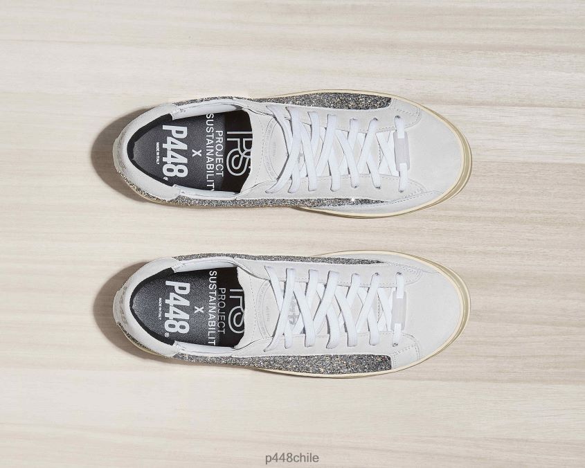 zapatos 8ZN2P049 john reciclado blanco/plata mujer P448
