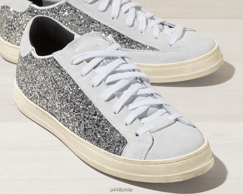 zapatos 8ZN2P049 john reciclado blanco/plata mujer P448