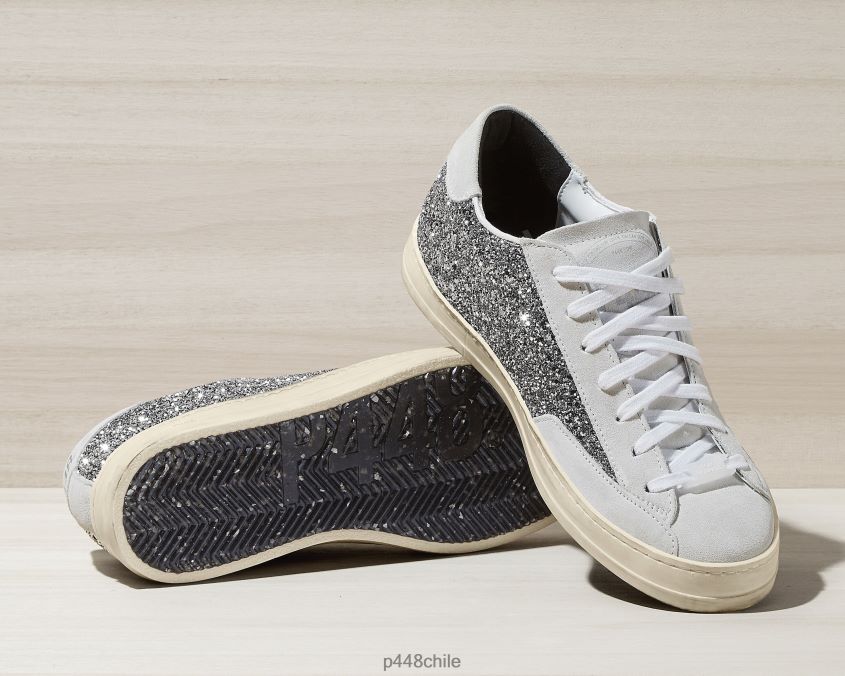 zapatos 8ZN2P049 john reciclado blanco/plata mujer P448