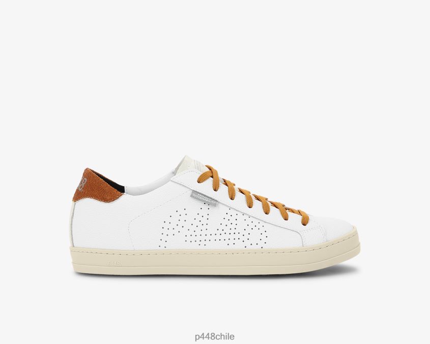 zapatos 8ZN2P072 john lionfish blanco/mostaza mujer P448
