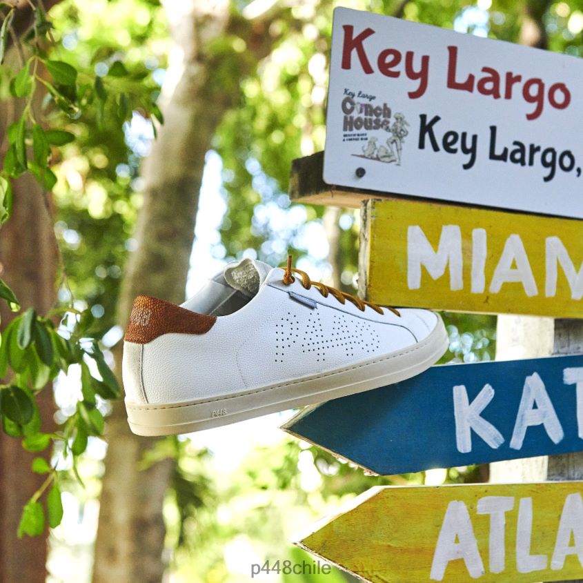 zapatos 8ZN2P072 john lionfish blanco/mostaza mujer P448