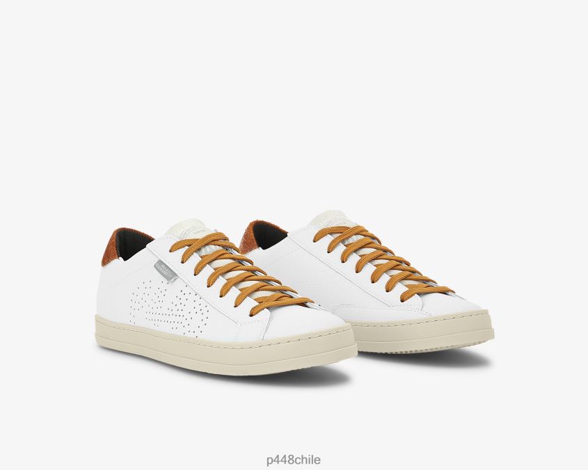 zapatos 8ZN2P072 john lionfish blanco/mostaza mujer P448