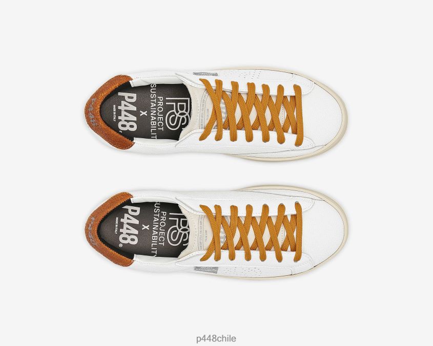 zapatos 8ZN2P072 john lionfish blanco/mostaza mujer P448