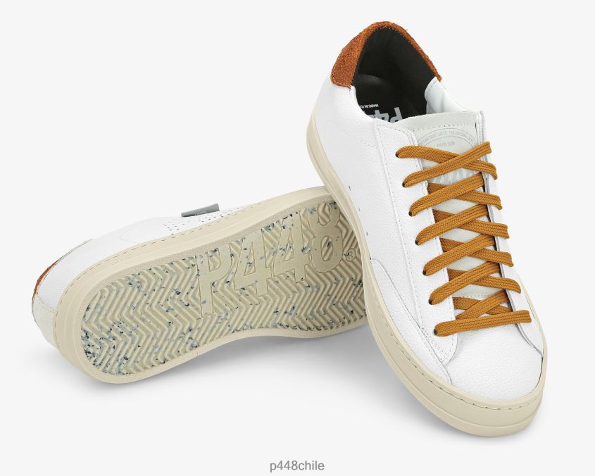 zapatos 8ZN2P072 john lionfish blanco/mostaza mujer P448