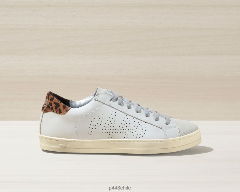 zapatos 8ZN2P073 john blanco/leopardo mujer P448